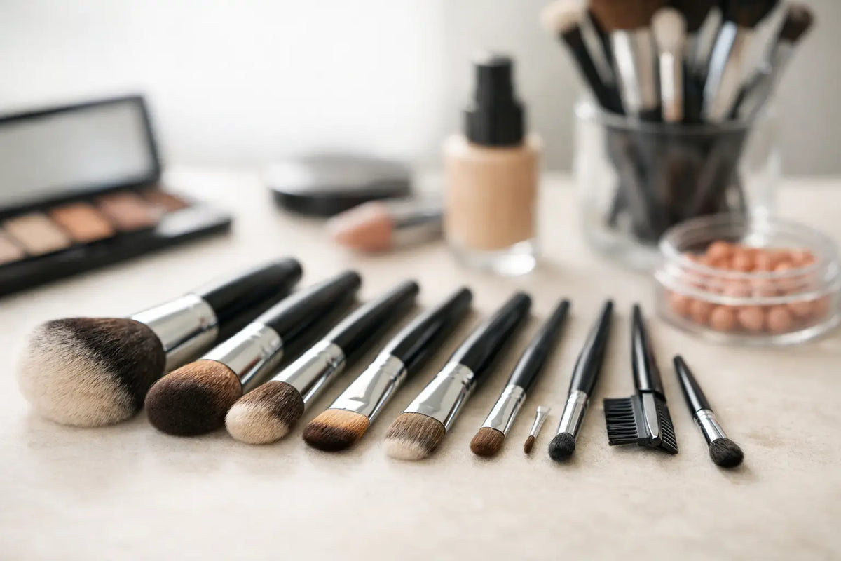 Guía de brochas para maquillaje y sus usos
