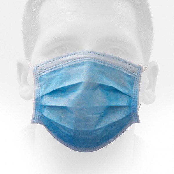 Mascarilla Quirúrgica, Hipoalérgica, azul, caja 50 Unidades.