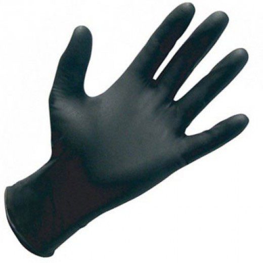 Guante Nitrilo Negro sin polvo, desechable. Caja 100 Uds