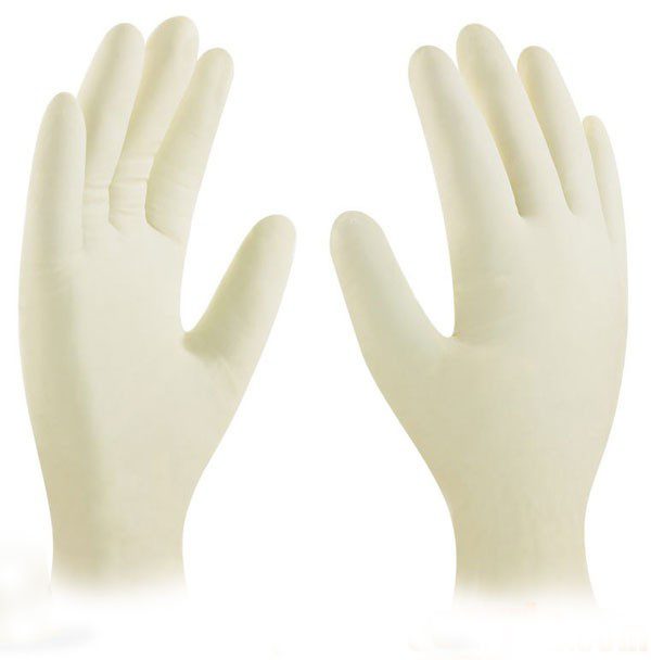 Guante Látex Blanco con Polvo, desechable. Caja 100 Uds.