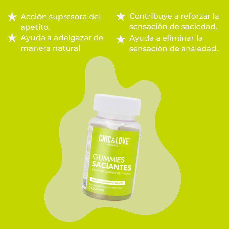 Gominolas Saciantes,  Chic & Love, 54 gummies.