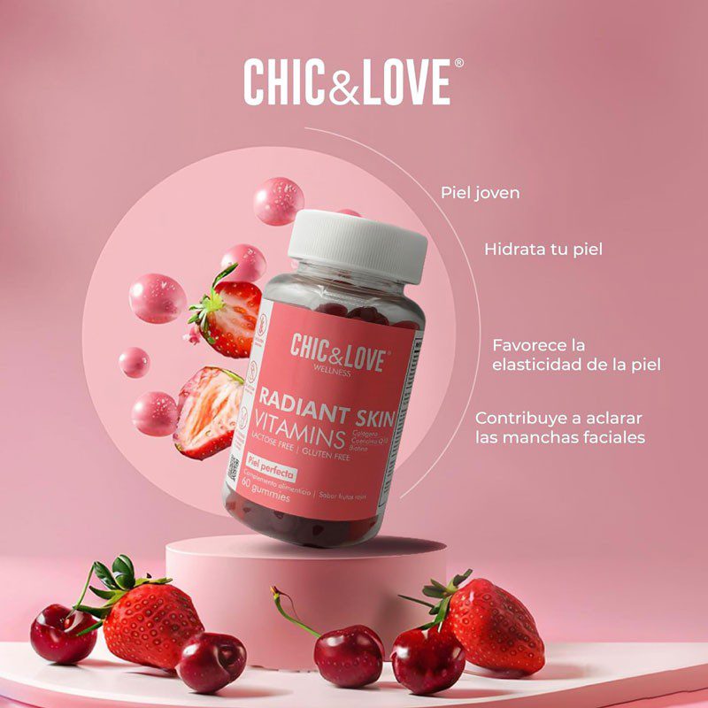 Gominolas Radiant Skin Chic & Love, 60 gummies.