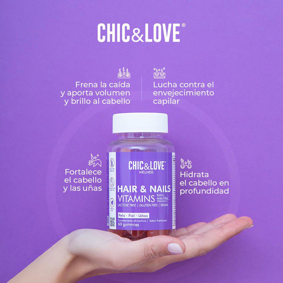 Gominolas Hair & Nails Chic & Love 60 gummies.