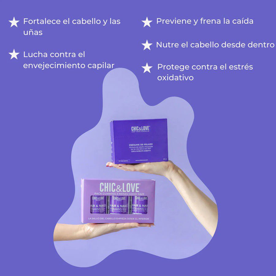 Tratamiento de Choque Capilar, Viales bebibles + 180 Gummies