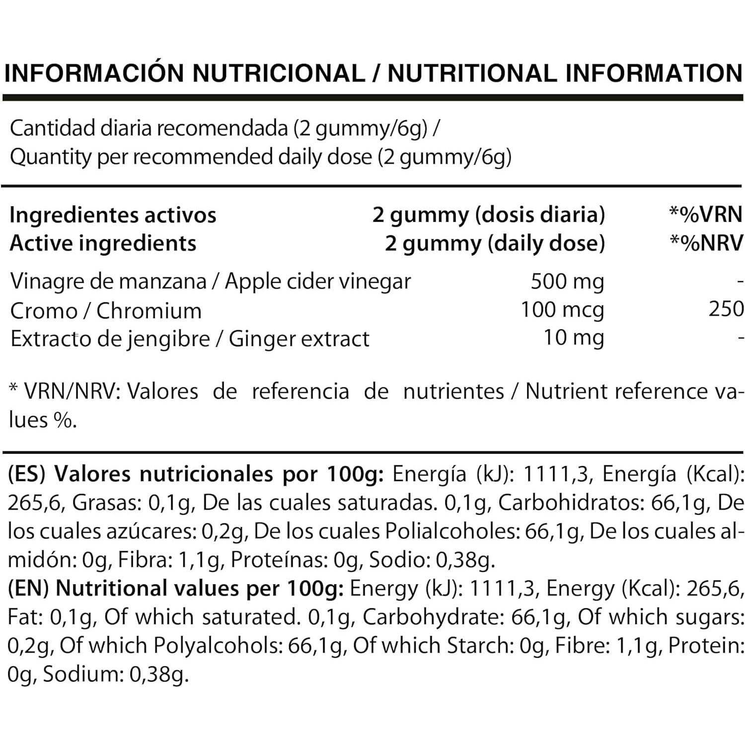 Gominolas Vinagre de Manzana, Chic & Love 60 gummies.