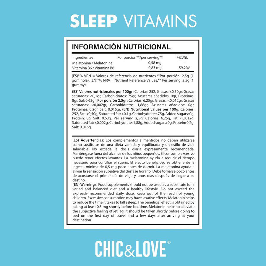 Gominolas Dormir Mejor, Chic & Love 60 gummies.