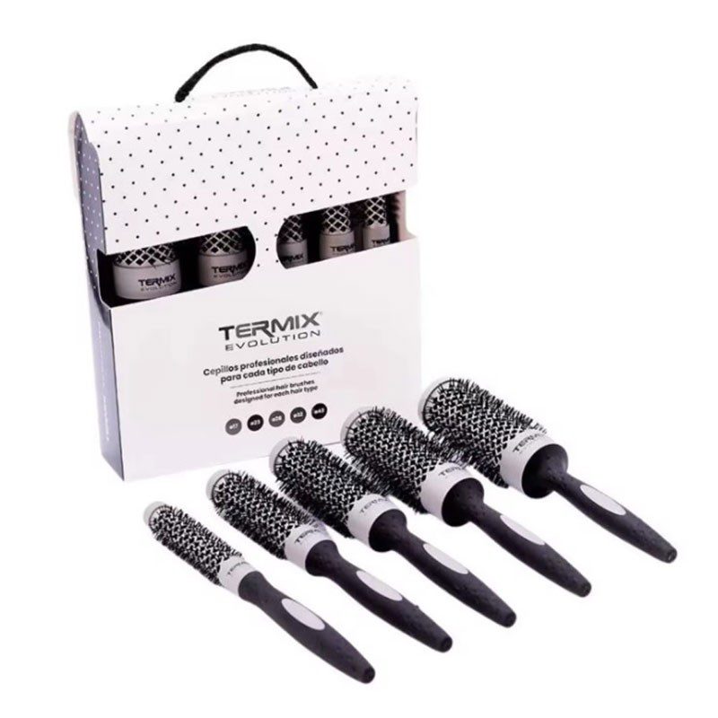 Termix Pack 5 Cepillos Evolution Basic, cabello grosor medio