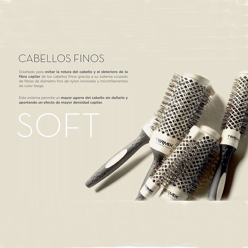 Termix Pack 5 Cepillos Evolution Soft, cabello fino