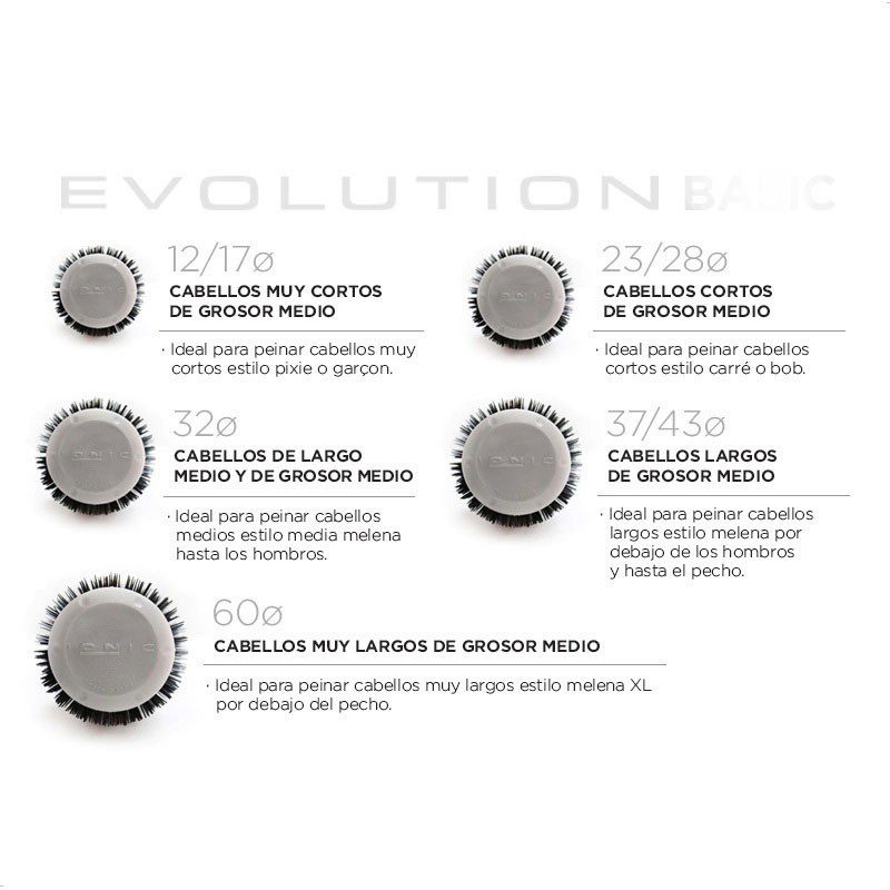 Termix Pack 5 Cepillos Evolution Soft, cabello fino