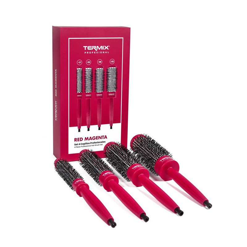 Termix Cepillos Profesionales Red Magenta, Pack 4 Uds