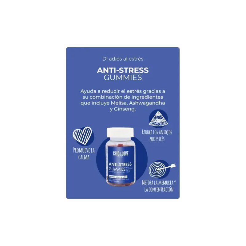 Gominolas Anti-Stress, Chic & Love, 60 gummies.
