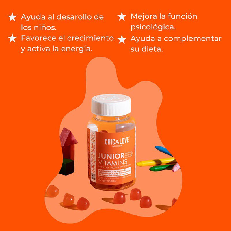 Gominolas Junior Vitamins Chic & Love, 60 gummies