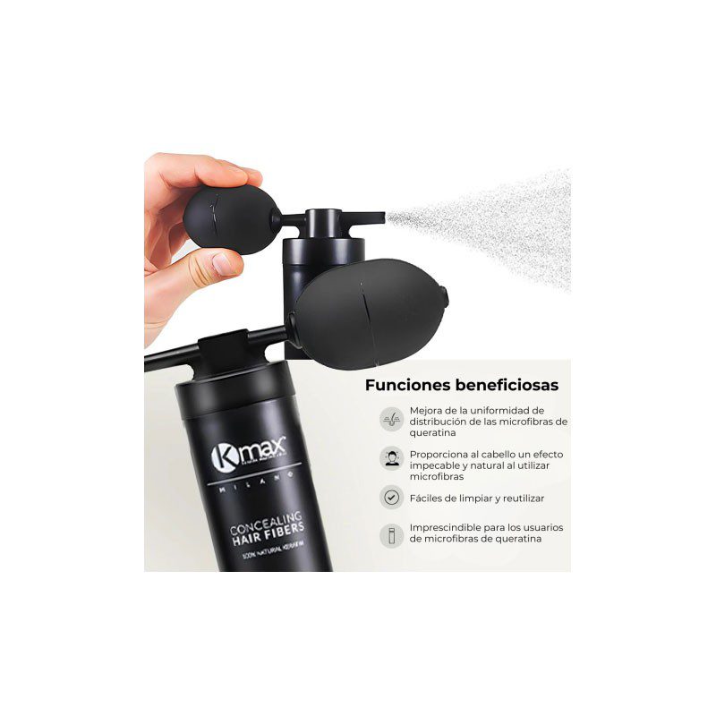Kmax Aplicador Profesional Fibras Capilares Black Edition