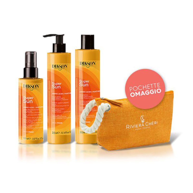 Kit Solar con Protector, Cabello Solar Super Sun Dikson 300ml + Regalo Bolso