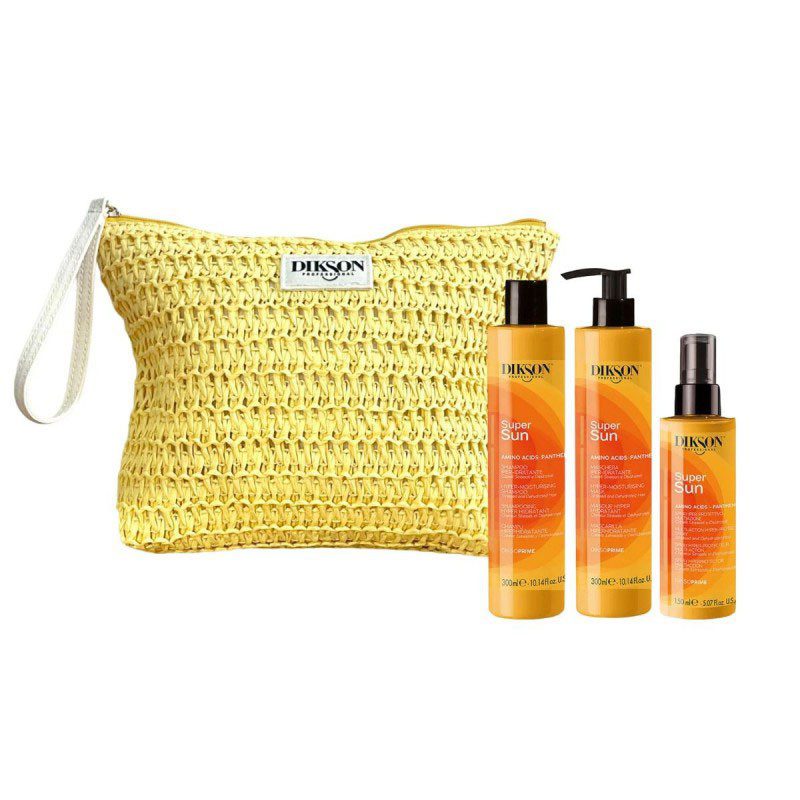 Kit Solar con Protector, Cabello Solar Super Sun Dikson 300ml + Regalo Bolso