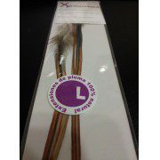 Extensión pluma. 3 Uds. Talla L. Marrón cobrizo