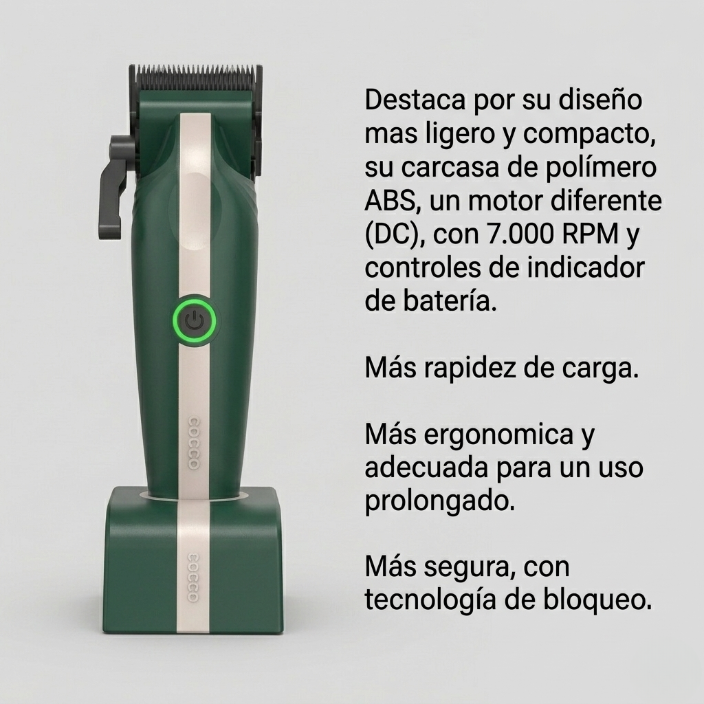 Máquina Cortapelos Cocoo Veloce Lite Clipper Verde-Blanco Edición Limitada
