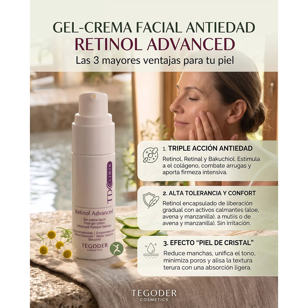 Gel Crema Facial Antiedad  Retinol Advanced, Tegoder 30 ml