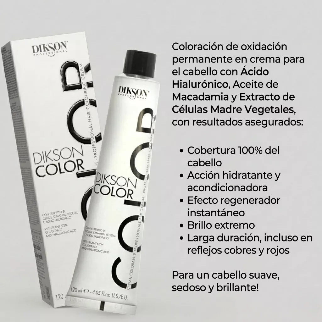 Tinte Dikson Color Coloración Permanente con Ácido Hialurónico Colores Naturales 120ml