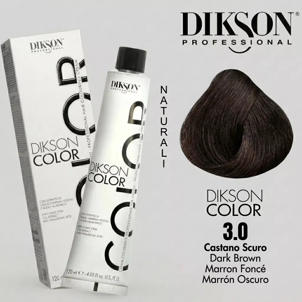 Tinte Dikson Color Coloración Permanente con Ácido Hialurónico Colores Naturales 120ml