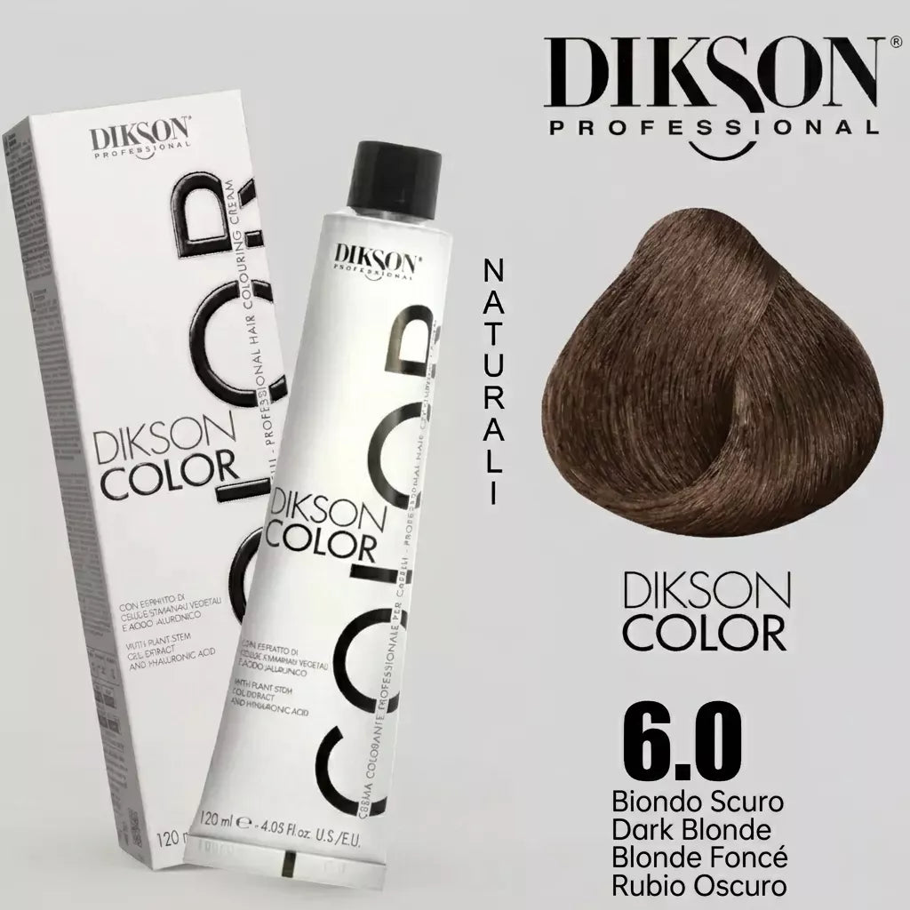 Tinte Dikson Color Coloración Permanente con Ácido Hialurónico Colores Naturales 120ml